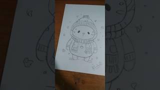 Snowman sketch #apt. #song #happy winters #sushma,s sketch #shorts