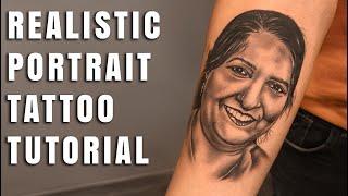 HOW TO MAKE REALISTIC FEMALE PORTRAIT TATTOO