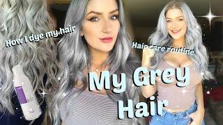 HOW I GET MY GREY HAIR! Haircare Routine/// Fanola No Yellow Shampoo///