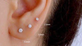 100% plata de ley 925 Piercing Pendientes Mini Stud Earrings For Woman Girls Lovers' Minimalis