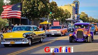 50 years of American graffiti {Modesto California} classic car show & parade retro 2023 classic cars