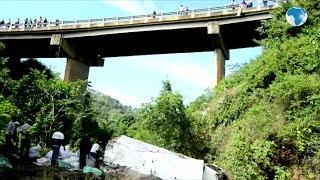 Two people narrowly escape death at notorious Nithi bridge after lorry plunged into river