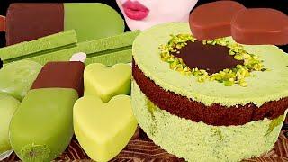 【咀嚼音】ドバイチョコレートケーキ、抹茶チョコアイスクリーム、餅｜ASMR MUKBANG｜DUBAI CHOCOLATE CAKE, ICE CREAM, MOCHI, TICO 초콜릿 먹방