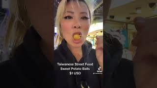 Sweet potatoe fried balls Taiwanese street food