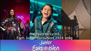 My Favorite Lyrics from EACH JESC 2024 SONG