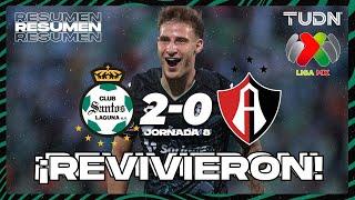 Resumen y goles | Santos 2-0 Atlas | Liga Mx - CL2025 J8 | TUDN