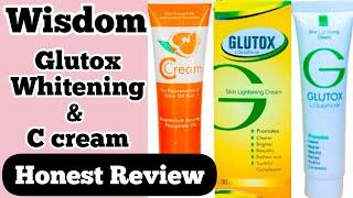 wisdom pharma c cream review || wisdom glutox cream review || medicated whitening cream 