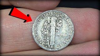 VERY OLD SILVER DIME FOUND!!! - (COIN ROLL HUNTING DIMES)