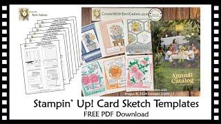 Stampin' Up! 2024-2025 Annual Catalog Card Sketch Templates & Samples with FREE PDF Download