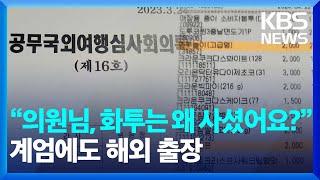 “의원님, 화투는 왜 사셨어요?”…계엄에도 해외 출장 [잇슈 키워드] / KBS  2024.12.17.