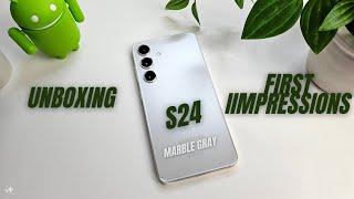 Samsung Galaxy S24 (Marble Gray) Quick Look Unboxing with JETech Clear Case