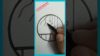 heart design scenery in circle #short #watsappstatus #circle || Tabbu pencil art