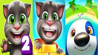 My Talking Tom2 vs Talking Tom Gold Run vs My Talking Hank islands gameplay andriod ios 2024 Ep4171