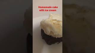 Cooking with Luke and Friends homemade chocolate cake with vanilla ice cream 