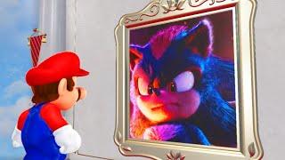 What happens when Mario enters the Shadow Painting in Super Mario Odyssey?