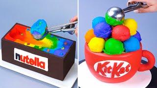 Perfect KITKAT and NUTELLA Cake Decorating Ideas | Perfect Rainbow Cake Decorating Tutorials