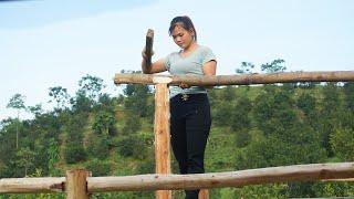 Wooden Kitchen Frame Construction, Making a Farm | Hoàng Thị Thư - Building Farm