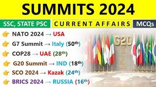 Summits 2024 Current Affairs | Summits, Venue, Theme | Important Summits Current Affairs 2024 |