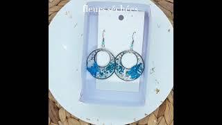 Créoles Lina papillons #bijouxuniques #resinart #madeinfrance #fleurs #papillon #jewelry #narbonne