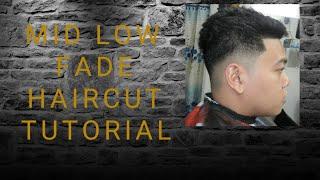 mid low fade men haircut tagalog tutorial