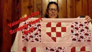 Valentine's Day Quilt with Scrappy Hearts Donation Quilt