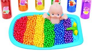 Satisfying Video | How to Make Rainbow Mixing Glitter Candy in Big Magic Baby Pool Cutting ASMR #9