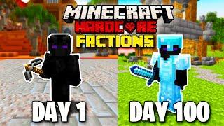 I Survived 100 days in HARDCORE Minecraft Factions... Here's What Happened