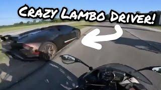 RECKLESS Lambo Huracan Engages with Bikers