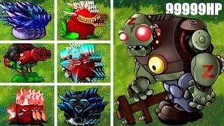 PVZ 1 Fusion Challenge! 300 Plants Fusion VS 99999 Ultra Robot Gargantuar - Who Will Win?