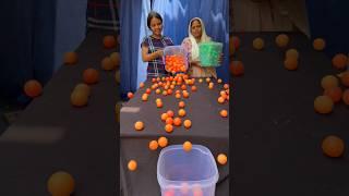 Family ball roll challenge Green VS Orange #shorts