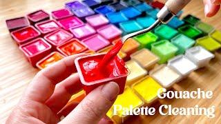 Miya Jelly Gouache Palette Cleaning | ASMR + no talking 