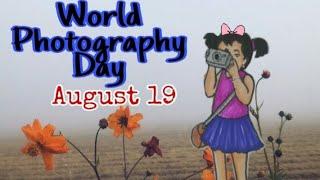 WORLD PHOTOGRAPHY DAY POSTER 2021/GIRL WITH CAMERA EASY DRAWING/CAMERA DAY POSTER/ALEENASSMALLWORLD