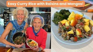 Easy Curry Rice with Raisins and Mangos!