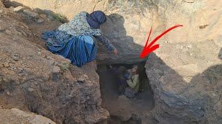 Two children getting trapped in a dark and dangerous cave and being rescued by a brave woman️