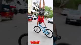 Trick- Handlebar Headstand | Athlete- Lakshay Jangid | #shorts #youtubeshorts #mtbfreestyleriding