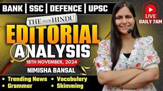 Editorial Analysis | 18th November, 2024 | Vocab, Grammar, Reading, Skimming | Nimisha Bansal