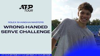 ATP Tennis Players Attempt The Wrong-Handed Serve Challenge!