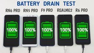 Redmi Note 6 Pro | Redmi Note 5 Pro | Oppo F9 Pro | Realme 2 | Redmi 6 Pro BATTERY DRAIN TEST