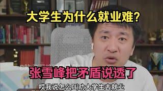 大学生为什么就业难？张雪峰把矛盾说透了！