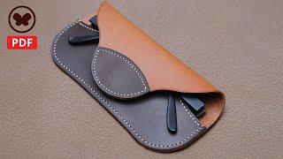 029 Making a leather glasses case (free PDF): 맵시 있는 가죽 안경 케이스 만들기