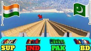 GTA 5 INDIA VS PAKISTAN VS VS BANGLADESH VS SUPER CARS LONG JUMPING CHALLENGE - Gta 5 Gameplay