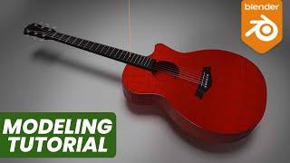 Blender Modeling Tutorial - Acoustic Guitar - Prop - Beginner's