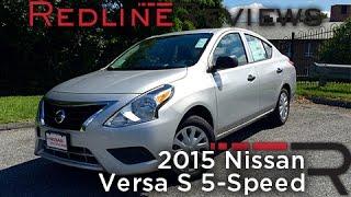 2015 Nissan Versa S 5-Speed Review, Walkaround, Exhaust, & Test Drive