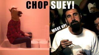 "Chop Suey!" System of a Down played on 5 gallon buckets by a man-horse in a bathtub