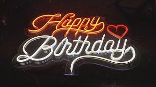 how to make #happybirthday  #neonsign  board in golden yellow and white