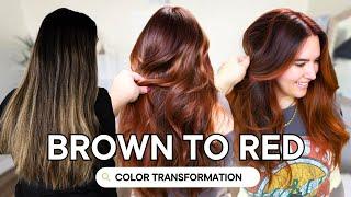 Red Copper Hair Color Transformation | How to do a Color Melt with Permanent Color (easy technique!)