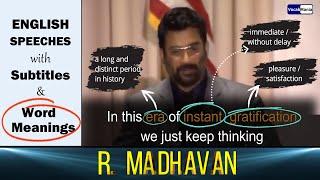 R. Madhavan's Speech: India in 2030 (English Subtitles with Word Meanings)