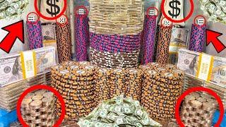 CASINO STAFF WERE NOT HAPPY ABOUT THIS! OVER $700,000,000.00 WIN! HIGH LIMIT COIN PUSHER MEGA WIN!