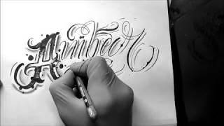 dibujando Letras para tatuar"AMBAR"/DISEÑO LETRAS/letras  malandras/ handstyler/Rebes Tatuador/tags