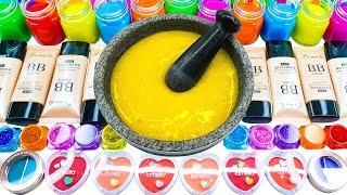 Satisfying Video Mixing Makeup Cosmetics Glitter Squishy Balls & Snack into Glossy Slime